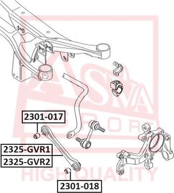ASVA 2301-017 - Сайлентблок, важеля підвіски колеса autozip.com.ua