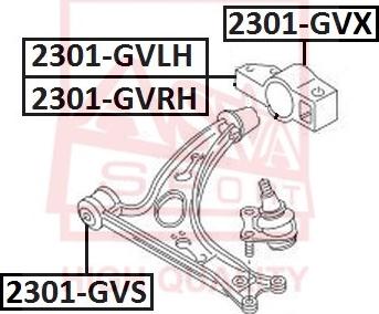 ASVA 2301-GVX - Сайлентблок, важеля підвіски колеса autozip.com.ua