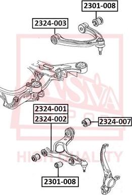 ASVA 2324-002 - Важіль незалежної підвіски колеса autozip.com.ua