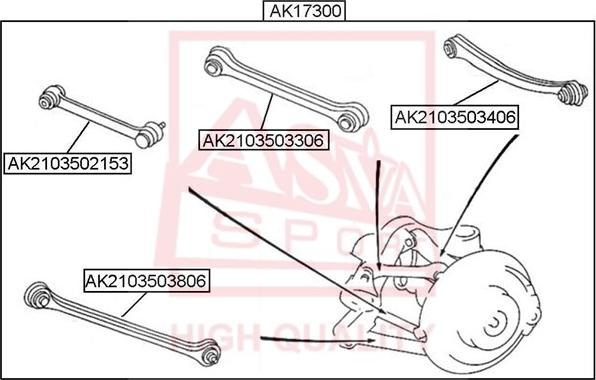 ASVA AK2103503406 - Важіль незалежної підвіски колеса autozip.com.ua