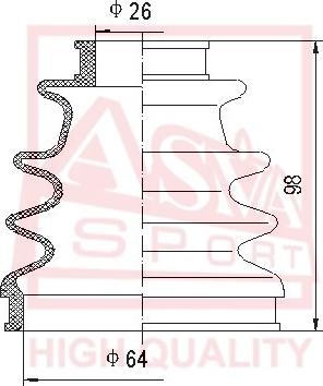 ASVA ASBT-99 - Пильник, приводний вал autozip.com.ua