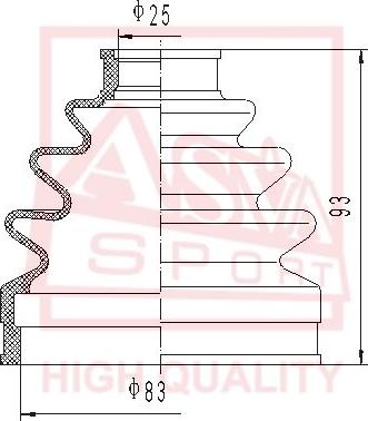 ASVA ASBT-119 - Пильник, приводний вал autozip.com.ua