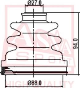 ASVA ASBT-137 - Пильник, приводний вал autozip.com.ua