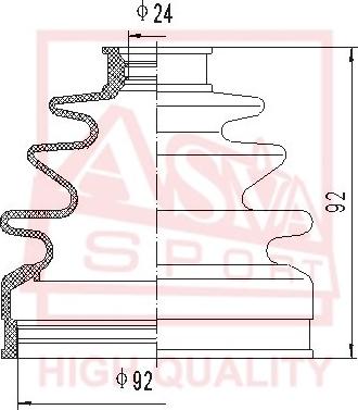 ASVA ASBT-122 - Пильник, приводний вал autozip.com.ua