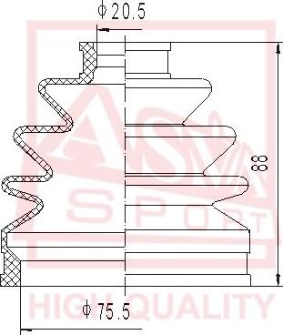 ASVA ASBT-8002 - Пильник, приводний вал autozip.com.ua