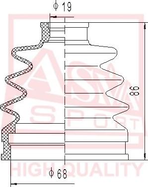 ASVA ASBT-2047 - Пильник, приводний вал autozip.com.ua