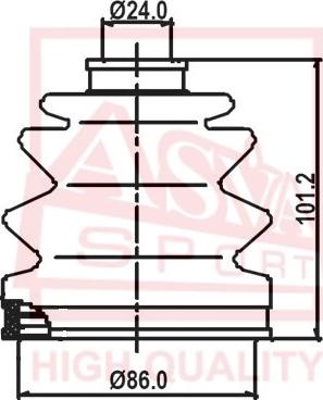 ASVA ASBT-2082 - Пильник, приводний вал autozip.com.ua