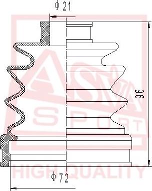 ASVA ASBT-2154 - Пильник, приводний вал autozip.com.ua