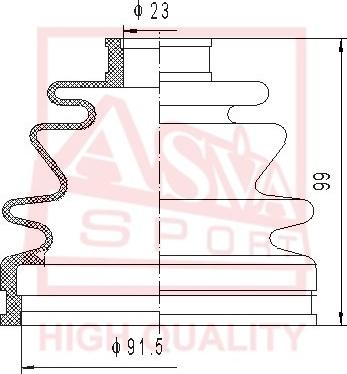 ASVA ASBT-2114 - Пильник, приводний вал autozip.com.ua