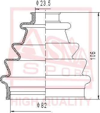 ASVA ASBT-70 - Пильник, приводний вал autozip.com.ua