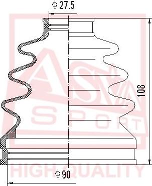 ASVA ASBT-ACV4 - Пильник, приводний вал autozip.com.ua