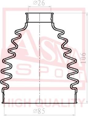 ASVA ASBT-CW5 - Пильник, приводний вал autozip.com.ua