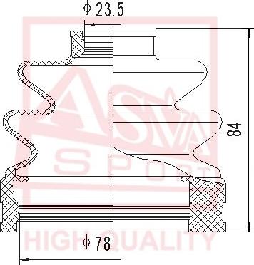 ASVA ASBT-HY89 - Пильник, приводний вал autozip.com.ua