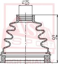 ASVA ASBT-INCD3 - Пильник, приводний вал autozip.com.ua