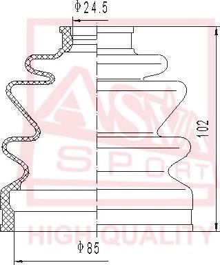 ASVA ASBT-INLNSF - Пильник, приводний вал autozip.com.ua