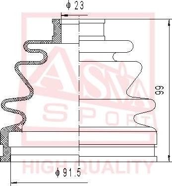 ASVA ASBT-RE - Пильник, приводний вал autozip.com.ua