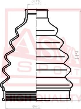 ASVA ASBT-XE70 - Пильник, приводний вал autozip.com.ua