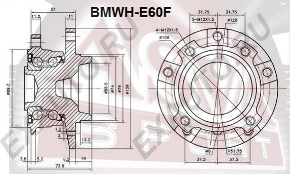 ASVA BMWH-E60F - Маточина колеса autozip.com.ua