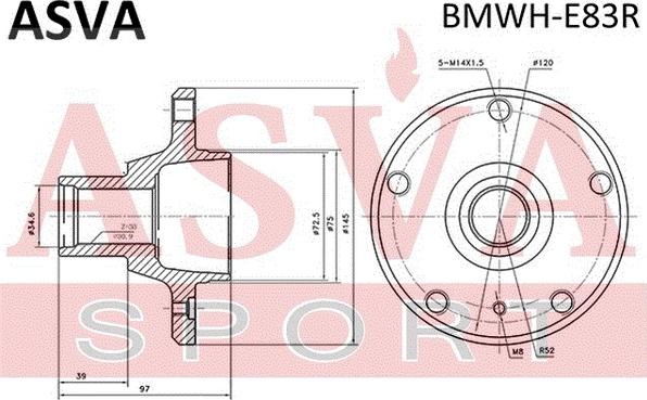 ASVA BMWH-E83R - Маточина колеса autozip.com.ua