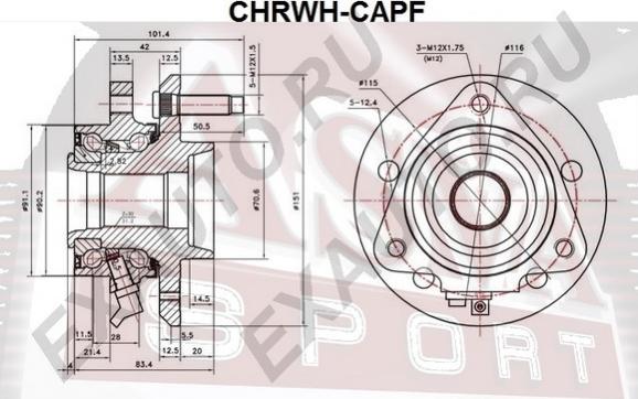 ASVA CHRWH-CAPF - Маточина колеса autozip.com.ua