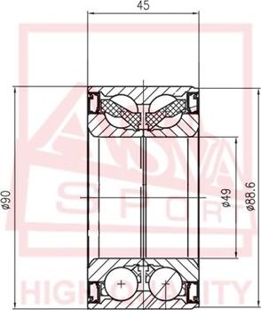 ASVA DAC49900045 - Підшипник ступиці колеса autozip.com.ua