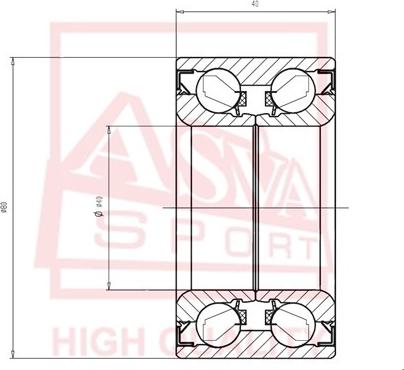 ASVA DAC40800040 - Підшипник ступиці колеса autozip.com.ua