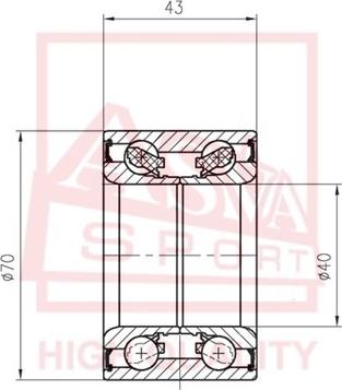 ASVA DAC40700043 - Підшипник ступиці колеса autozip.com.ua