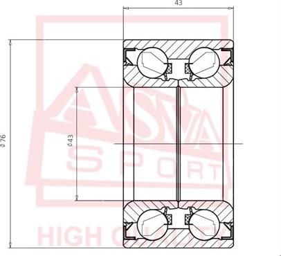 ASVA DAC43760043 - Підшипник ступиці колеса autozip.com.ua