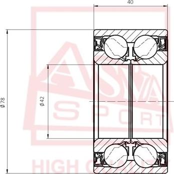 ASVA DAC42780040 - Підшипник ступиці колеса autozip.com.ua