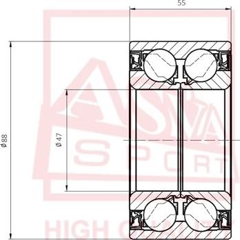 ASVA DAC47880055 - Підшипник ступиці колеса autozip.com.ua