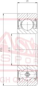 ASVA DAC35550020 - Підшипник autozip.com.ua