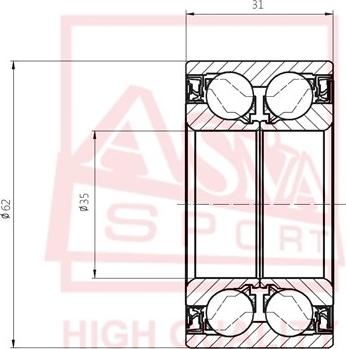 ASVA DAC35620031 - Підшипник ступиці колеса autozip.com.ua