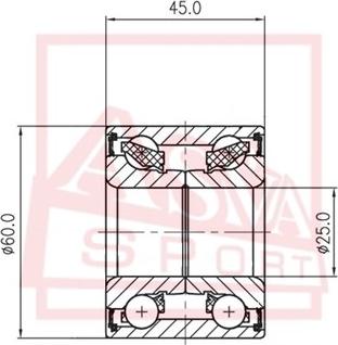 ASVA DAC25600045 - Підшипник ступиці колеса autozip.com.ua