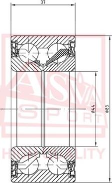 ASVA DACM44830037 - Підшипник ступиці колеса autozip.com.ua