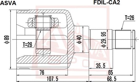 ASVA FDIL-CA2 - Шарнір, ШРУС, приводний вал autozip.com.ua
