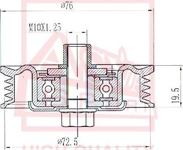 ASVA HNBP-004 - Натяжна ролик, клиновий ремінь autozip.com.ua