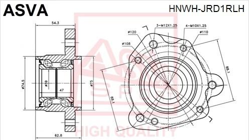 ASVA HNWH-JRD1RLH - Маточина колеса autozip.com.ua