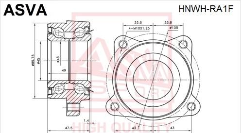 ASVA HNWH-RA1F - Маточина колеса autozip.com.ua