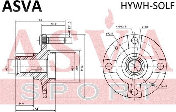 ASVA HYWH-SOLF - Маточина колеса autozip.com.ua