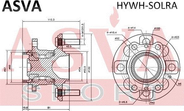 ASVA HYWH-SOLRA - Маточина колеса autozip.com.ua