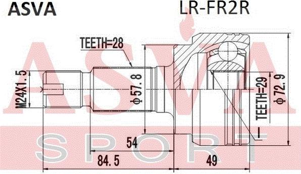 ASVA LR-FR2R - Шарнір, ШРУС, приводний вал autozip.com.ua