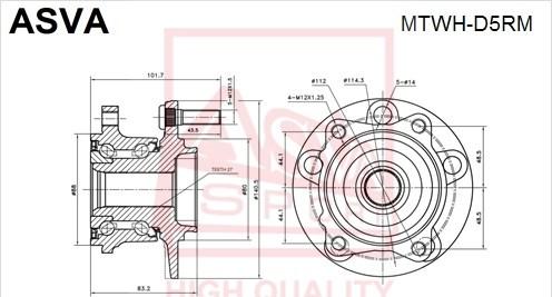 ASVA MTWH-D5RM - Маточина колеса autozip.com.ua