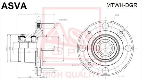 ASVA MTWH-DGR - Маточина колеса autozip.com.ua