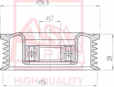 ASVA MZBP-006 - Натяжна ролик, клиновий ремінь autozip.com.ua