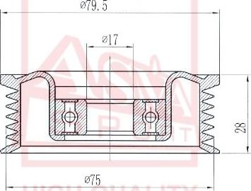 ASVA MZBP-008 - Натяжна ролик, клиновий ремінь autozip.com.ua