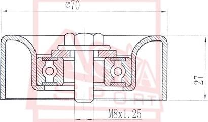 ASVA NSBP-036 - Натяжна ролик, клиновий ремінь autozip.com.ua