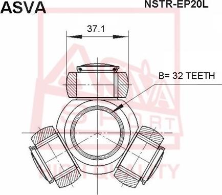 ASVA NSTR-EP20L - Шарнірний комплект, ШРУС, приводний вал autozip.com.ua