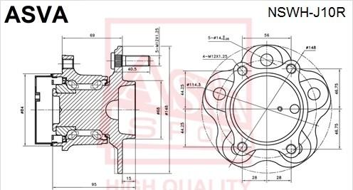 ASVA NSWH-J10R - Маточина колеса autozip.com.ua