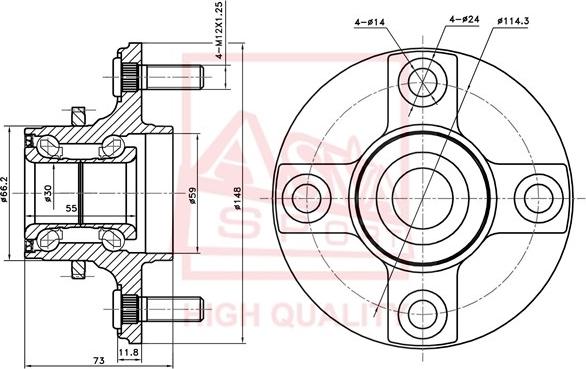 ASVA NSWH-N16A42 - Маточина колеса autozip.com.ua