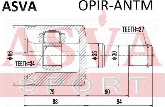 ASVA OPIR-ANTM - Шарнір, ШРУС, приводний вал autozip.com.ua